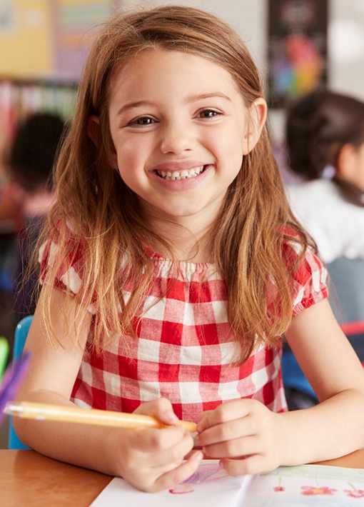 Girl after children’s dentist in Hampton