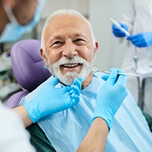 Man smiling in the dental chair