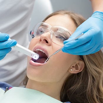 Dentist capturing intraoral images