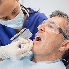 a patient undergoing the veneer process in Hampton