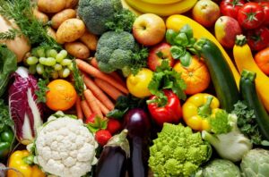 Fruits and vegetables medley.